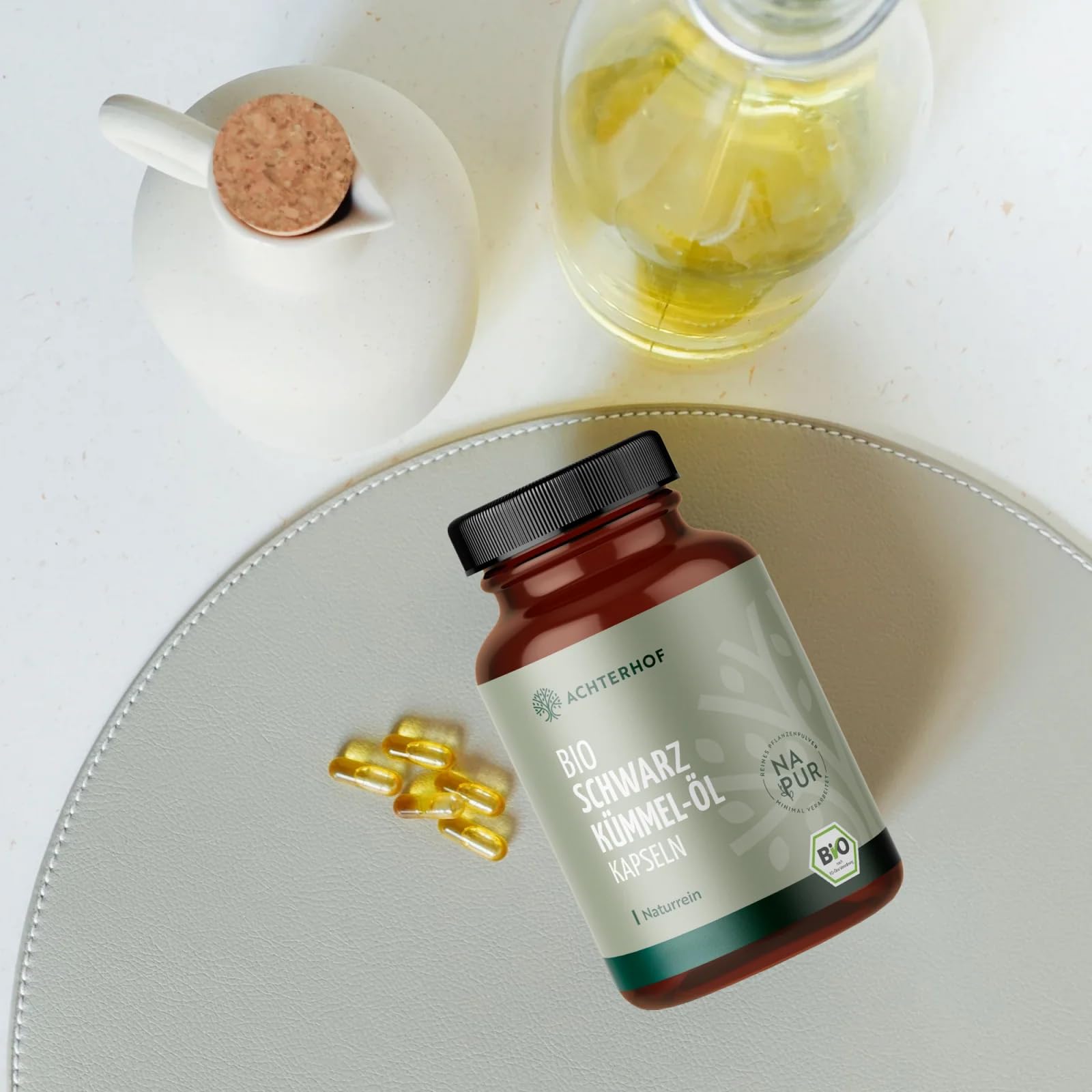 Bio Schwarzkümmel-Öl Kapseln 400 Stück | 1000mg pro Tagesdosis | naturbelassen und schonend kaltgepresst | vegan | höchste Bio-Qualität | vom Achterhof