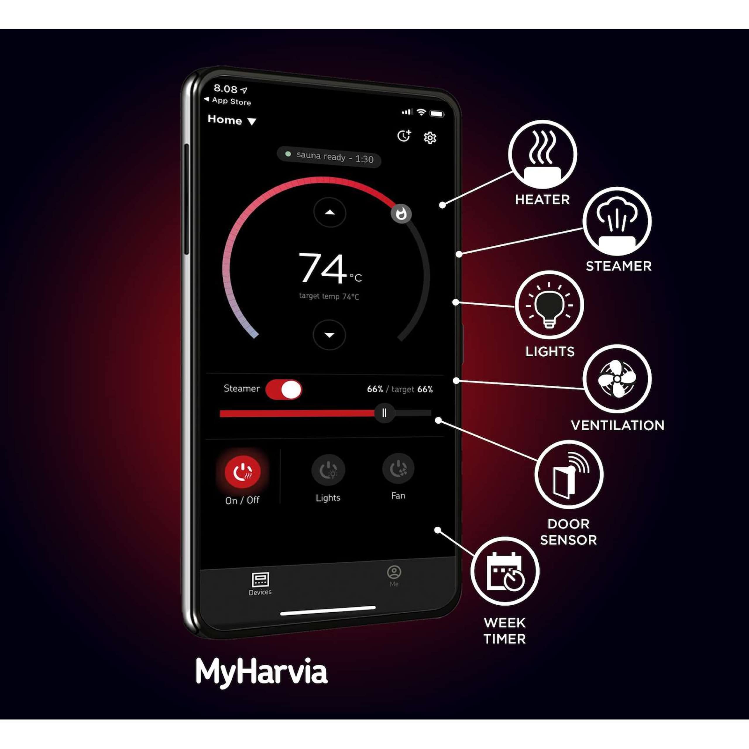 Harvia Xenio WiFi CX110CXW Combi Saunasteuerung 2,3-11 kW Touchscreen Steuergerät