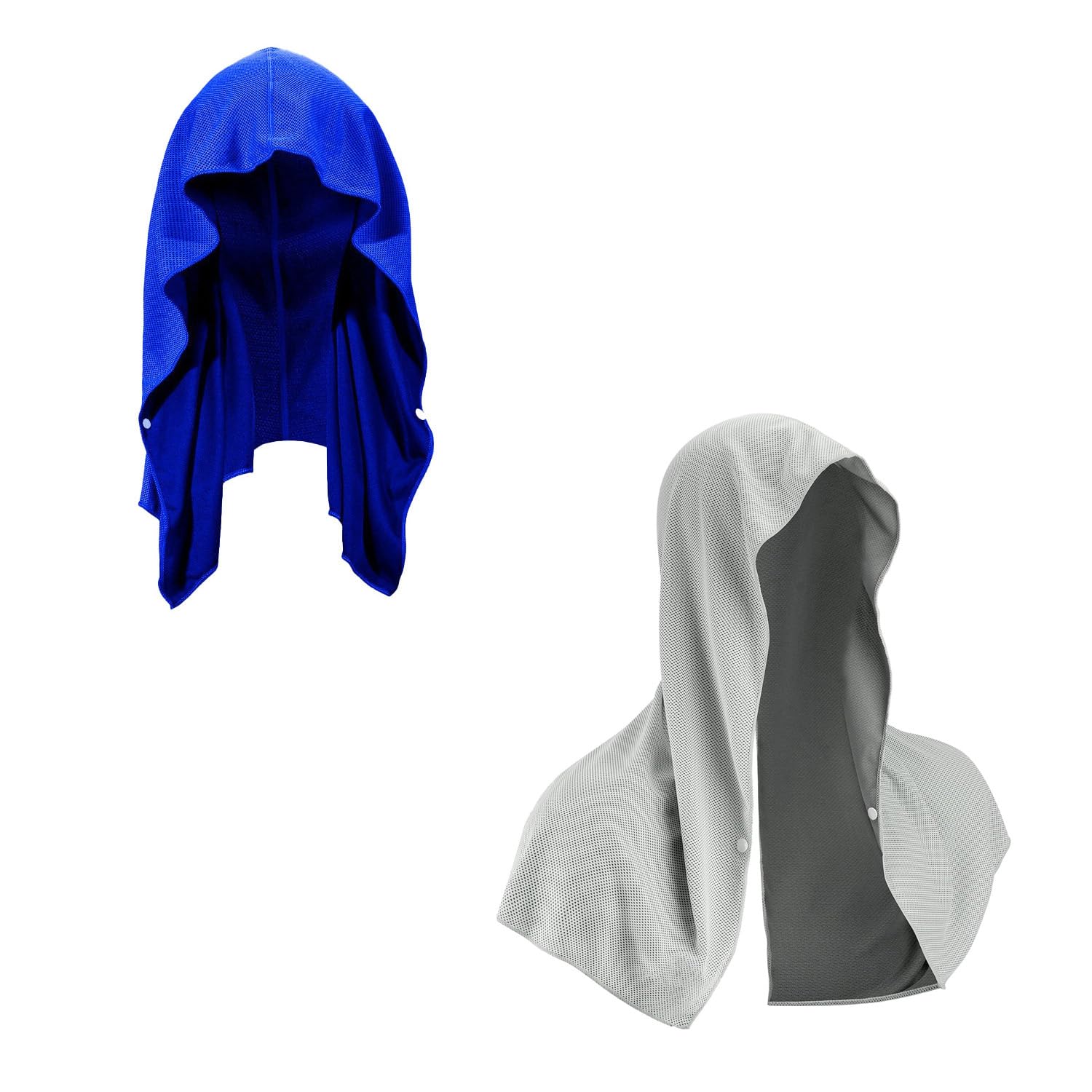 LWAQWHU Cooling Towel,Sun Protection Cooling Towel for Hot Weather Travel, UV Protection Sport Head for Neck Face Quick Drying Absorbent Travel (2P_LGreyBlue)