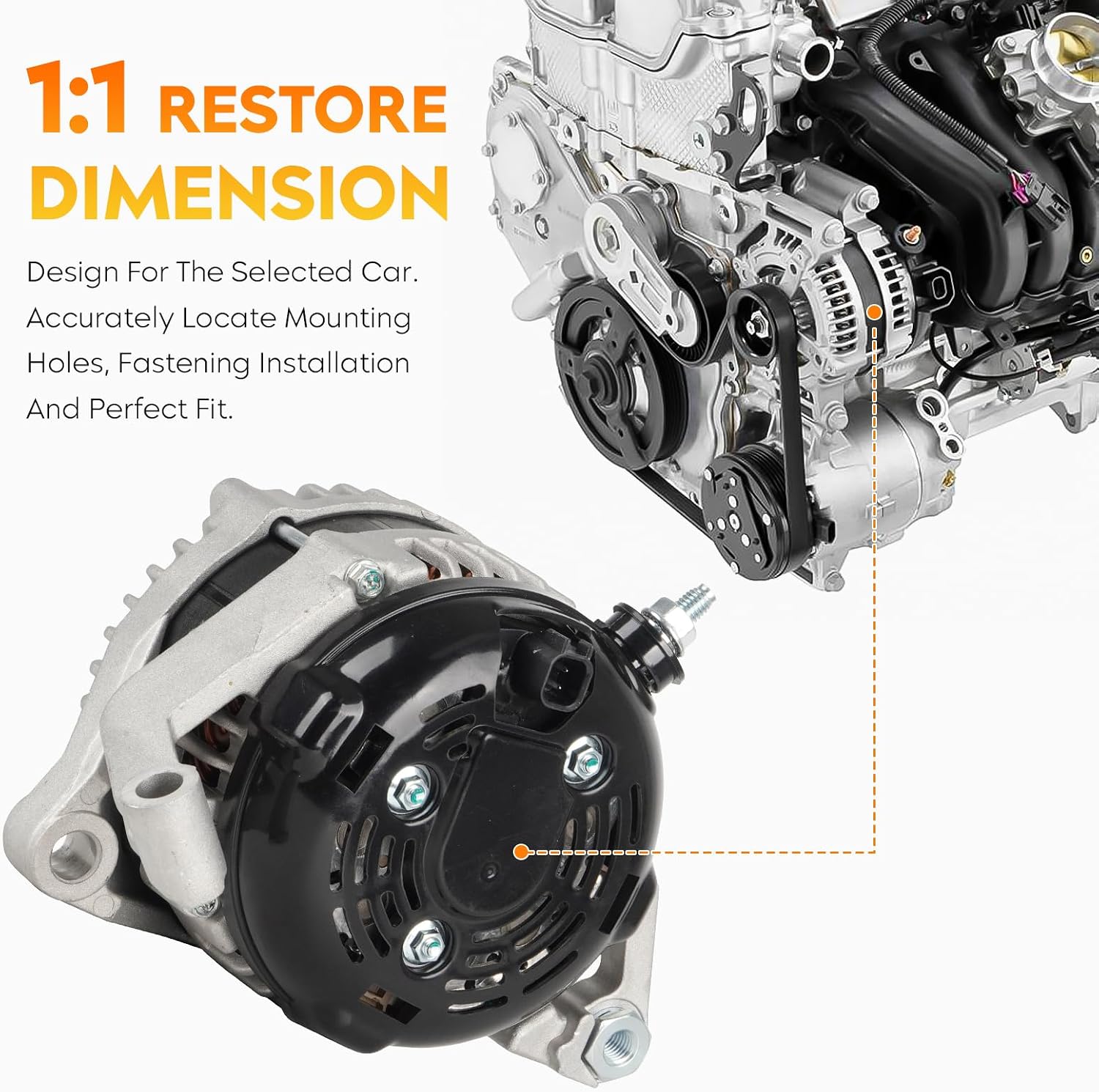 11240 New Alternator for Dodge Nitro 07-10 3.7L, for Jeep liberty 07-10 3.7L, for Ram 1500 09-12 3.7L, for Ram 1500 09-13 4.7L, for Aspen/Durango 07 4.7L, for Commander/Grand Cherokee 07 3.7L 4.7L