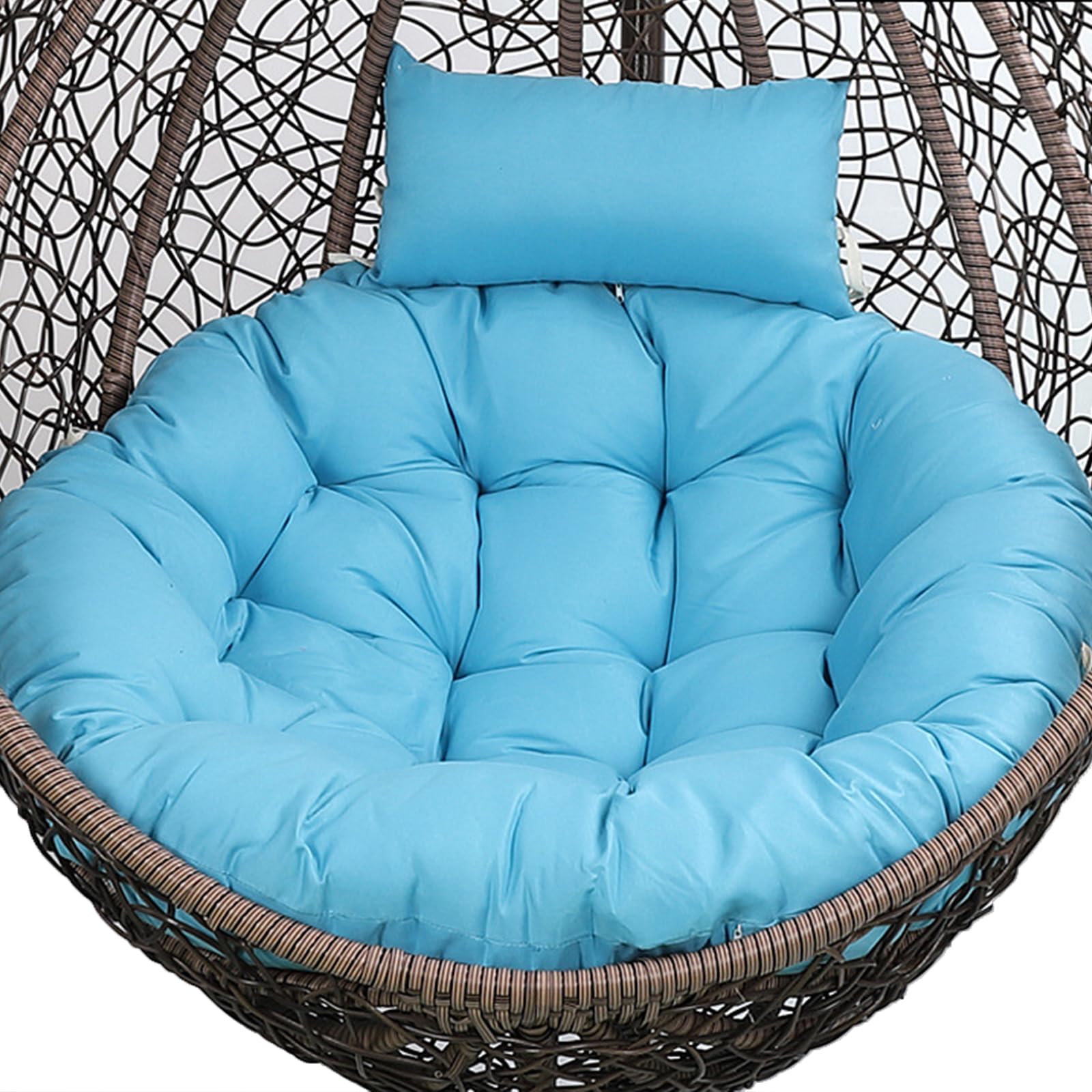Round Cushions For Hanging Chair with Headrest - Washable Replacement Cushions for Egg Hanging Chair, Indoor Outdoor Removable Cushion