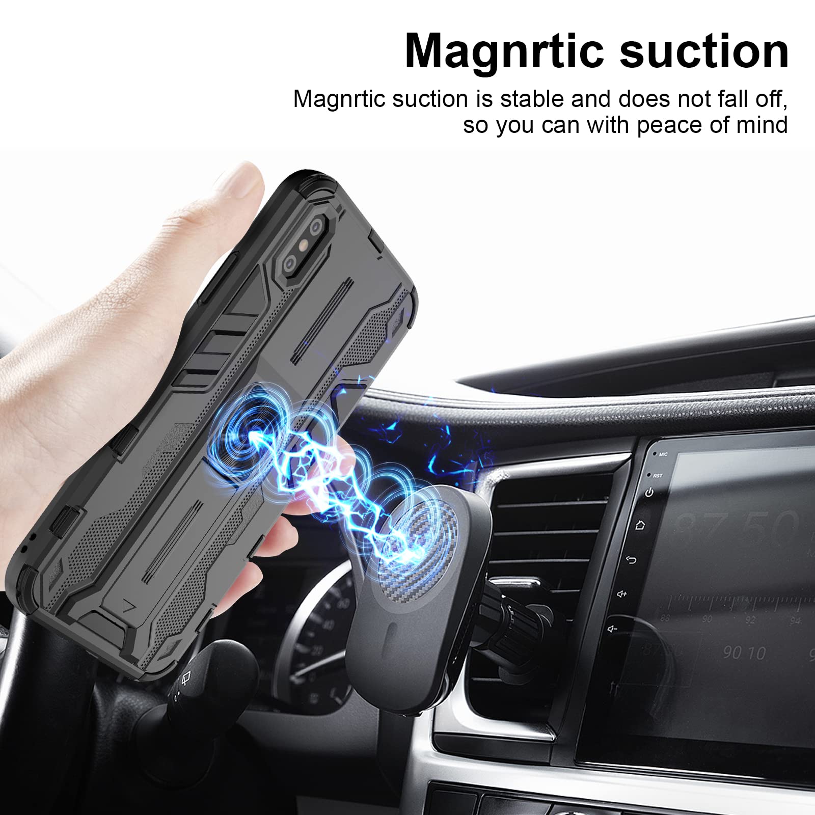 Funda para Xiaomi Redmi Note 15 Pro 5G, Carcasa Antigolpes con Soporte anular metálico, Case Protectora de Grado Militar, Azul — view 11