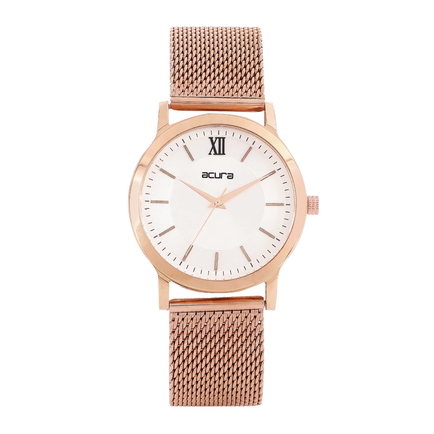 Acura Analog Watch for Men. Classy, Elegant, Stylish Watch. Round White Dial with Gold Mesh Strap. (B09SZD1C56) Amazon Price History, Amazon Price Tracker
