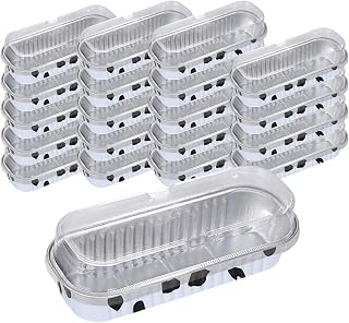 Mini Cake Pan 20pcs Aluminum Foil - Mini Loaf Pans With Lids 200ml Baking | 200ml Rectangle Baking Cups Muffin Tins Non-Stick Baking | Tins Mini Pans Holders For Brownie Mini Cake Bread Cake Pan 20pcs