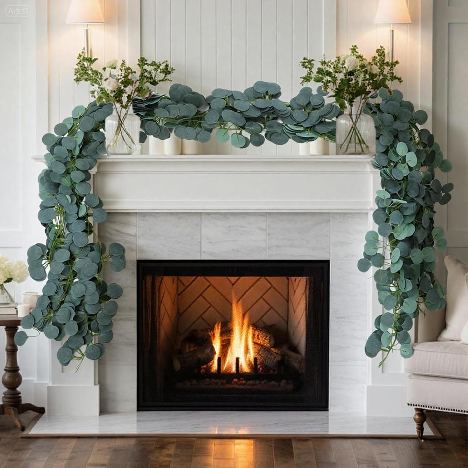 30 Pcs Artificial Eucalyptus Garland 7ft Fake Eucalyptus Greenery Garland Wreath Vines Faux Hanging Plants Artificial Vines for Wedding Backdrop Arch Wall Table Party Outdoor Festival Decor - Image 4