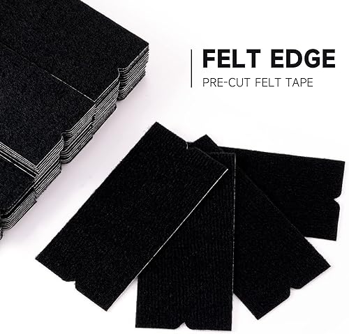 Miniatura 3 de FOSHIO Repuesto de fieltro de tela autoadhesiva precortada estándar negra para escobilla de goma de 4 pulgadas, herramientas de aplicación de vinilo