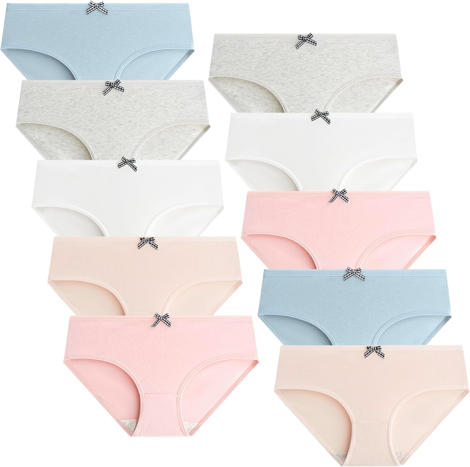 Teen Girls Cotton Panties Underwear Briefs Pack of 10