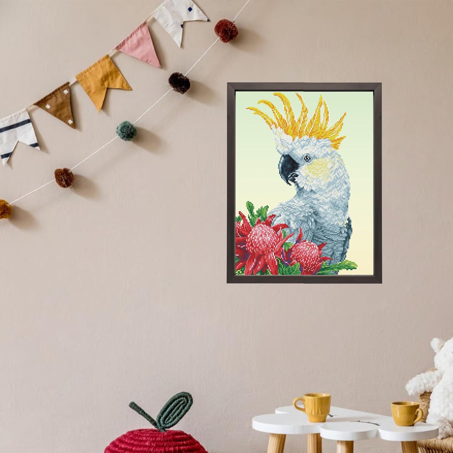 DIAMOND DOTZ White Cockatoo & Warathas Bird Diamond Painting Kits for Adults - Diamond Art Kits a Relaxing Creative Craft Kit with Dotz Gems 16"x20"