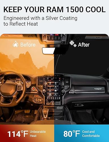 Miniatura 3 de Parasol plegable para parabrisas delantero, ajuste personalizado para Dodge RAM 1500 2Dr RegularCab, 4Dr QuadCab, Crew Cab, accesorios de camioneta