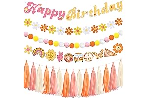 Daisy Garland for Decoration, Groovy Boho Party Garland Decoration