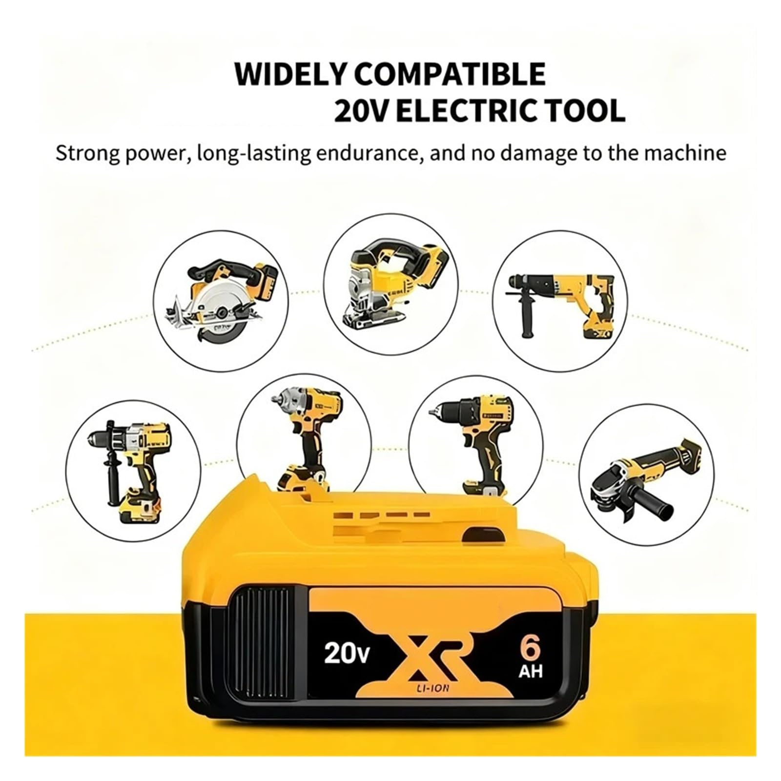 2 baterías de litio de 20 V y 2 Ah compatibles con herramientas DeWalt (modelos DCB184, DCB200, DCF892, DCF845, DCF850, DCF911, DCD800 y DCD805).