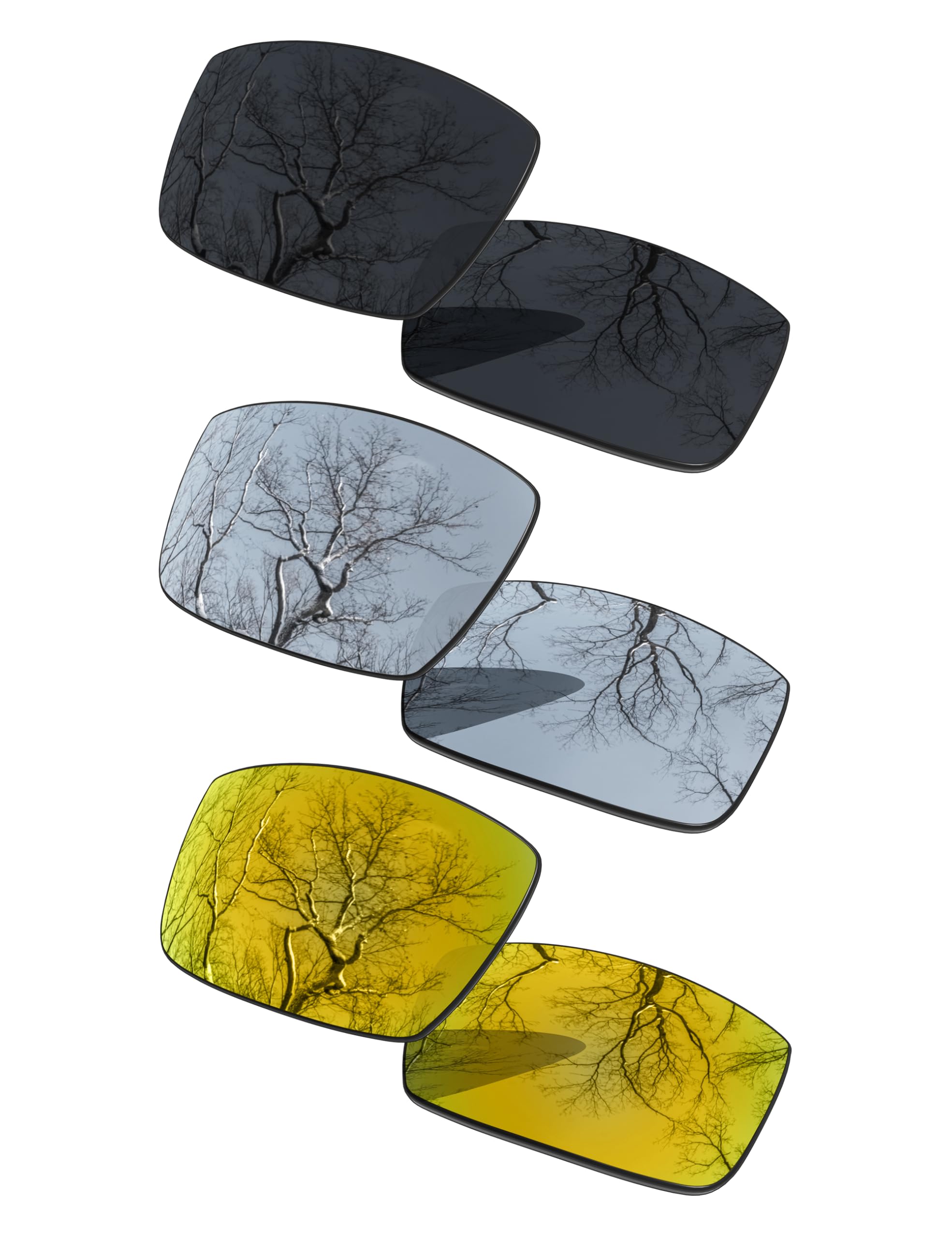 3 Pair Polarized Replacement Lenses for Oakley Gascan OO9014 Pack