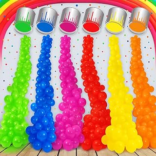 186 Pcs Colorful Birthday Decorations for Boys and Girls Art Party Decor Painting Balloons Kit Art Birthday Paint Splatter Decor for Birth Day Baby Shower Photo Photography(Paint Bucket)