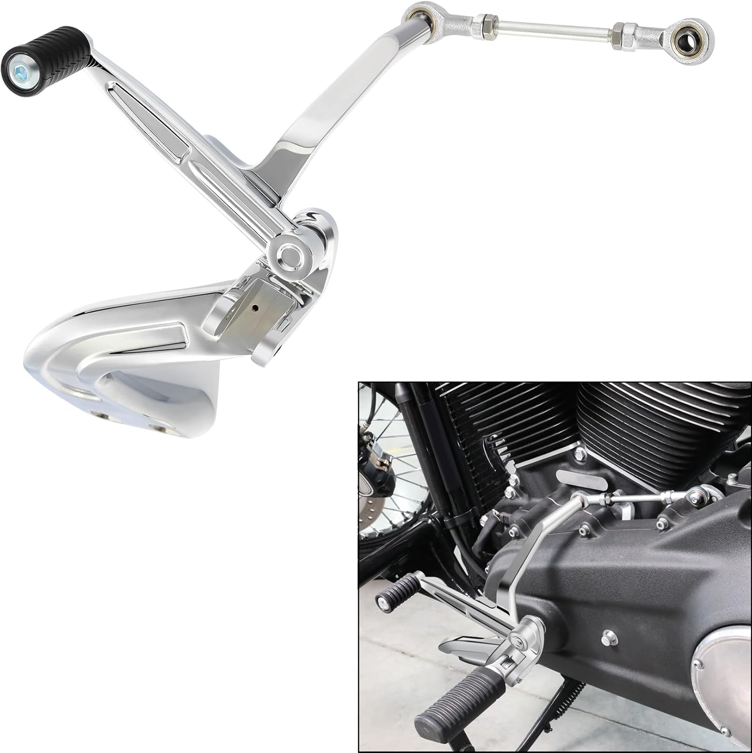 Green-L Mid Controls Brake Side Lever Pedal Kit Fit for Harley Softail Sport Glide Fat Bob 2018-2024