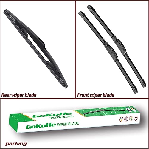 Miniatura 2 de GoKoHe Limpiaparabrisas delantero y trasero (paquete de 3 unidades) para Ford Edge 2007-2014 Lincoln MKX 2007-2015 de 26 pulgadas + 20 pulgadas y