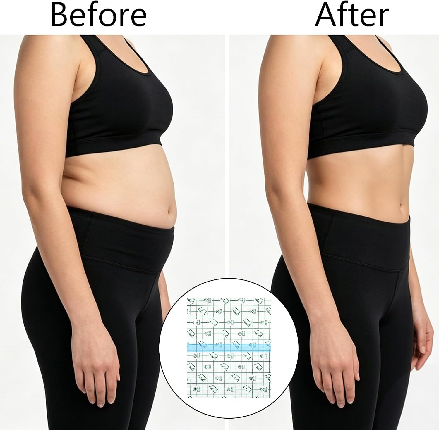 30Pcs Tummy Tuck Tape for Loose Body Apron Flat Stomach Belly | Clear No-Pinch Adhesive Strips All-Day Wear Body Tapes for Women Men