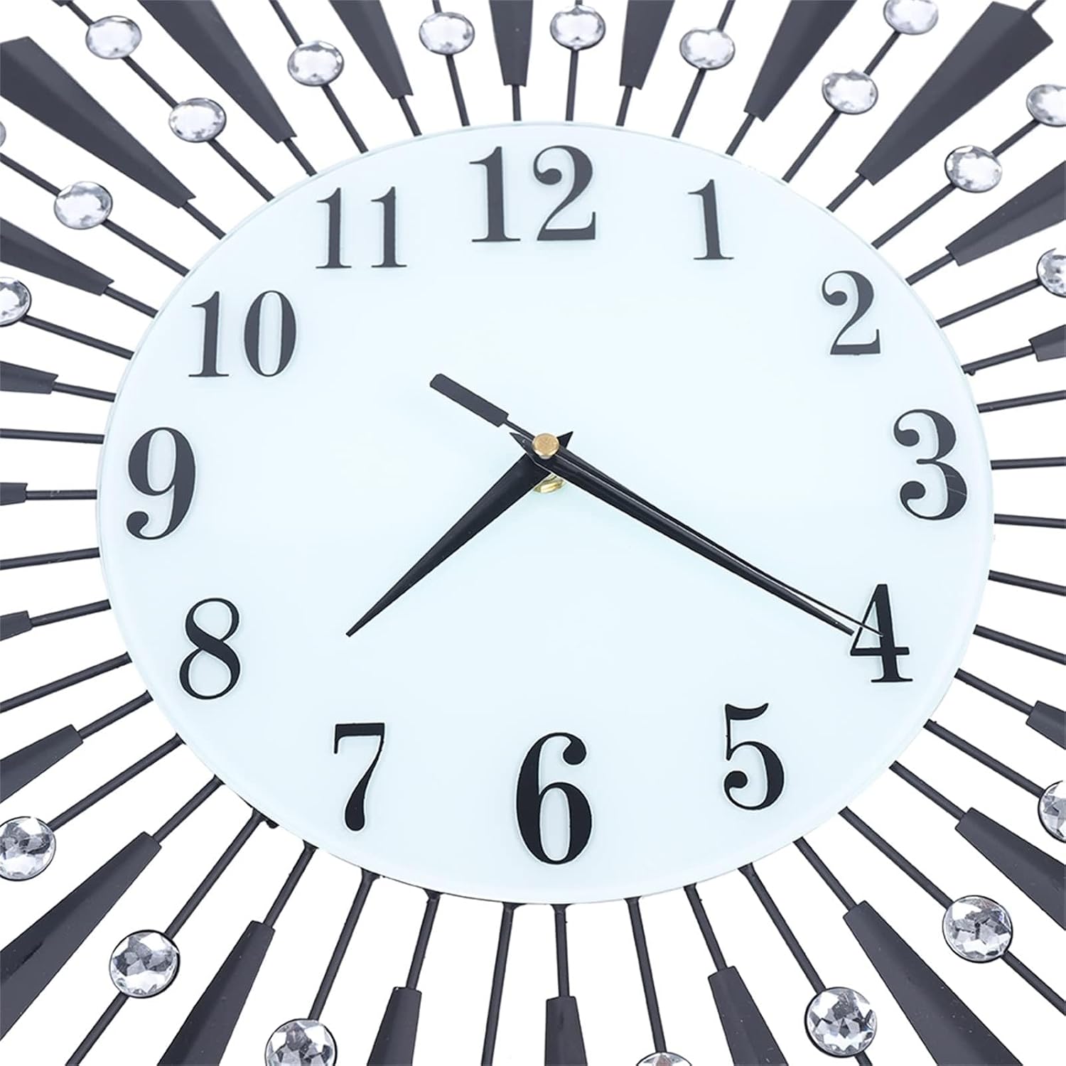 Modern Large Wall Clocks for Living Room,Decor Big Silent Wall Clock Battery Operated Non-Ticking,Excellent Home Decoration Black Metal Round Quartz Clock Wall 27.56 * 27.56 * 1.18in