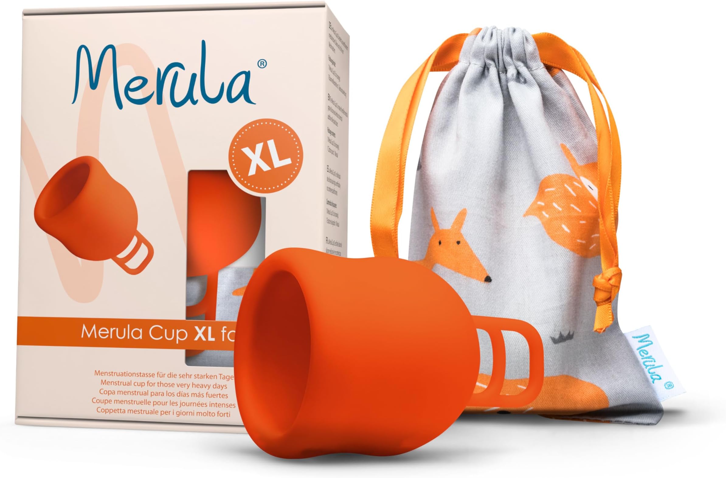 Merula Cup XL fox (orange) - the menstrual cup for very strong days