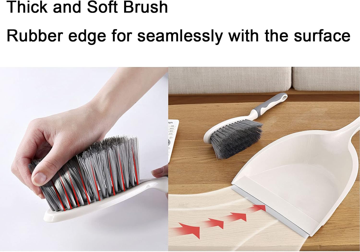 FOOXYEEL Small Broom and Dustpan Set with Rubber Edge, Portable Brush Mini Hand Broom and Dustpan Set Household Cleaning Tools for Sofa Floor Desk Car : Health & Household