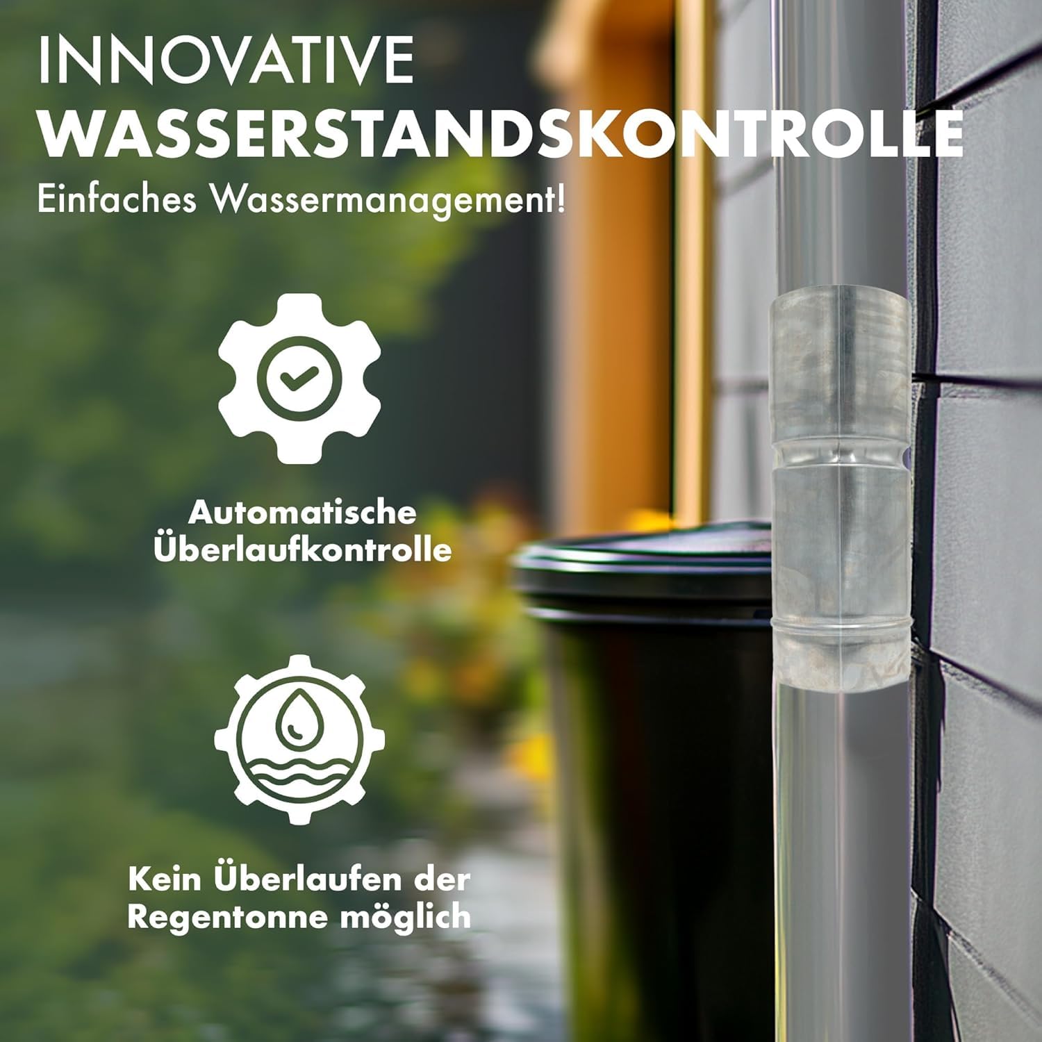 Regensammler für Fallrohre 100 mm - Zink Regenwassersammler für Fallrohr DN100 mit Schlauch- und Fassanschluss - Wassersammler für Regentonne, Zisterne - wetterfest und langlebig - Indiva