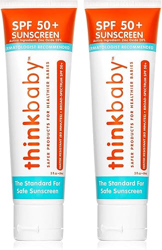 Thinkbaby loción de protección solar - SPF 50 - 3 oz, paquete de de 2, 2, 2