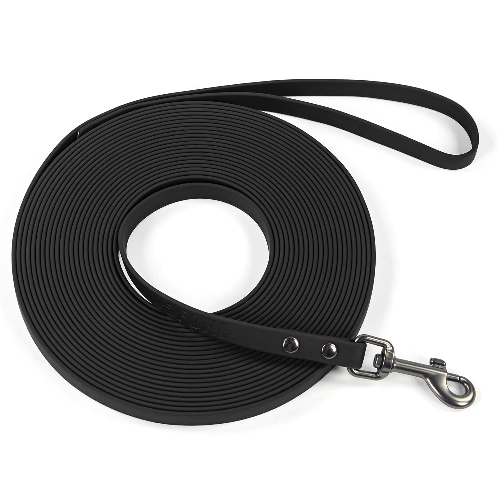 Wolfone Waterproof Dog Training Lead Long Line - 10m Black Outdoor Leash for Recall, Beach, Swimming, Hiking - Strong Longline for Small Medium Large Dogs