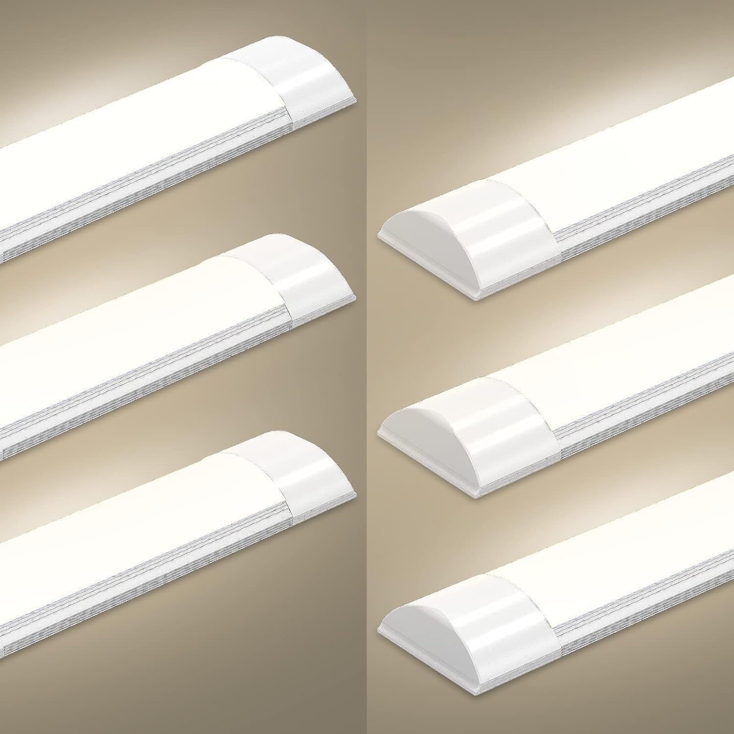 wowspeed 6PCS 20W LED Batten Light, 2ft Ceiling Tube Light, 4500K Neutral White Batten Light, 2400lm, 180°Beam Angle, Ceiling Lights for Home, Workshop, Office, Garage