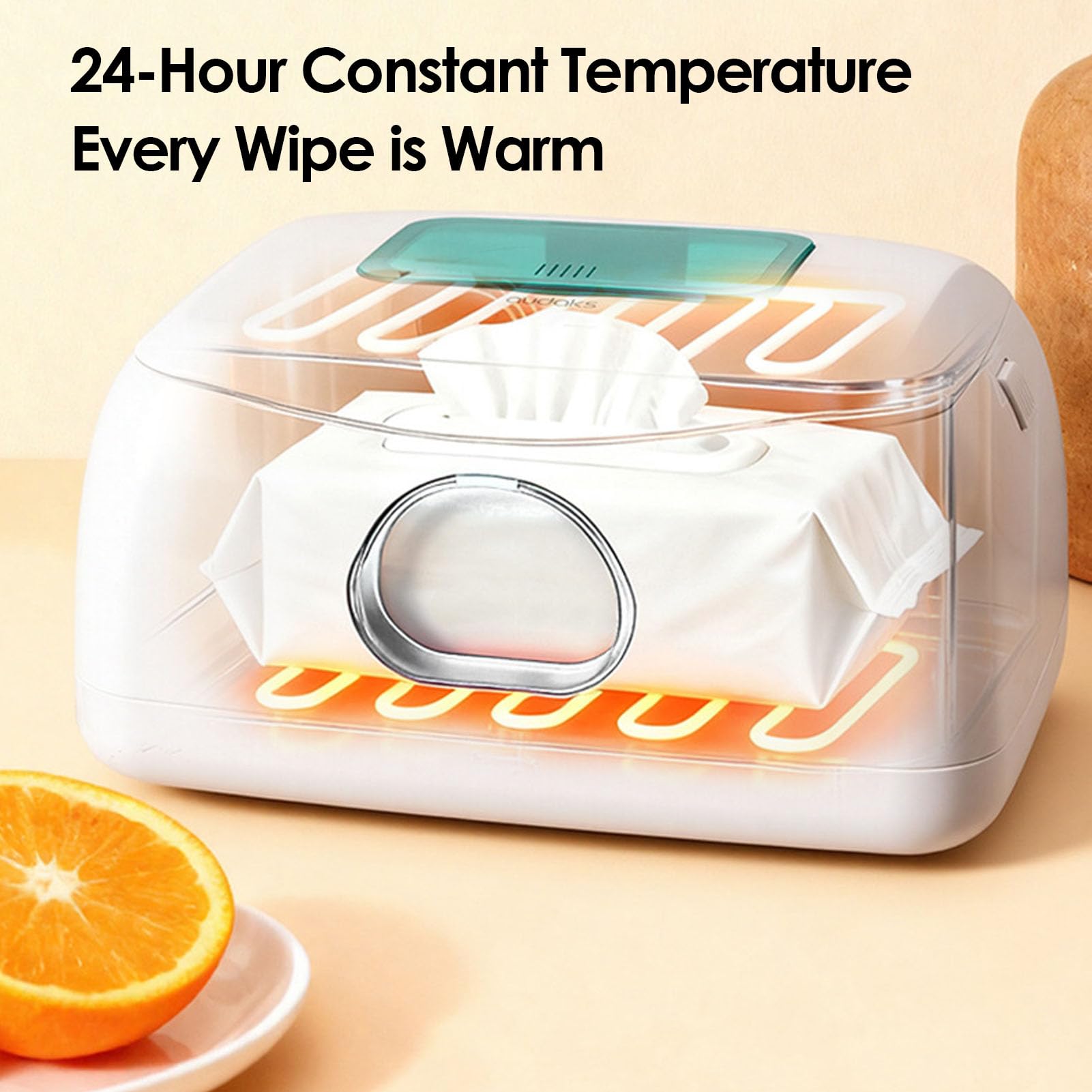 Baby Wipes Podgrzewacz, zasilany przez USB dozownik na chusteczki z lampką nocną, okienko, duża pojemność, odpowiedni dla niemowląt i dorosłych