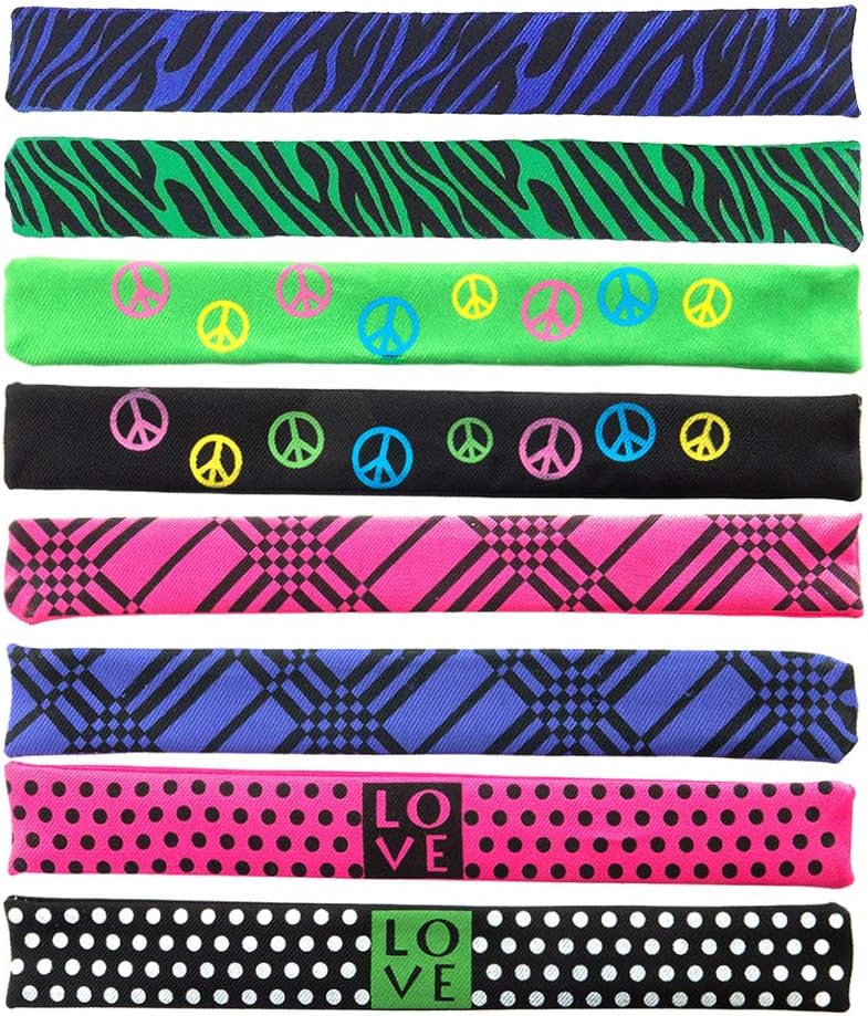 Slap Bracelets, Colorful Print Patterns Wrap Around Wrist Bands, Best Party Favor Snap Bracelet, Cheap Jewelry Wrap Bracelet, Also Used as Trouser Clips, Slap Bracelets Bulk Lot, Wholesale Lot of 24.