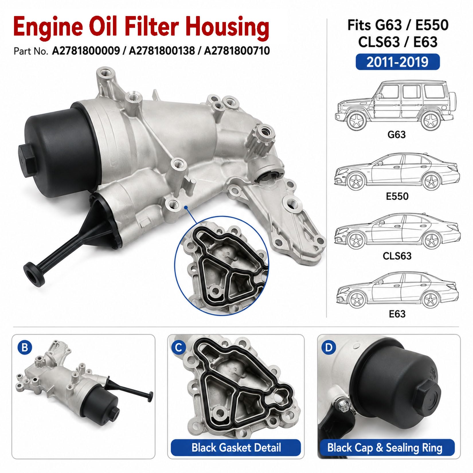 Amazon.com: Wyrxalon Engine Oil Filter Housing Assembly 2781800710