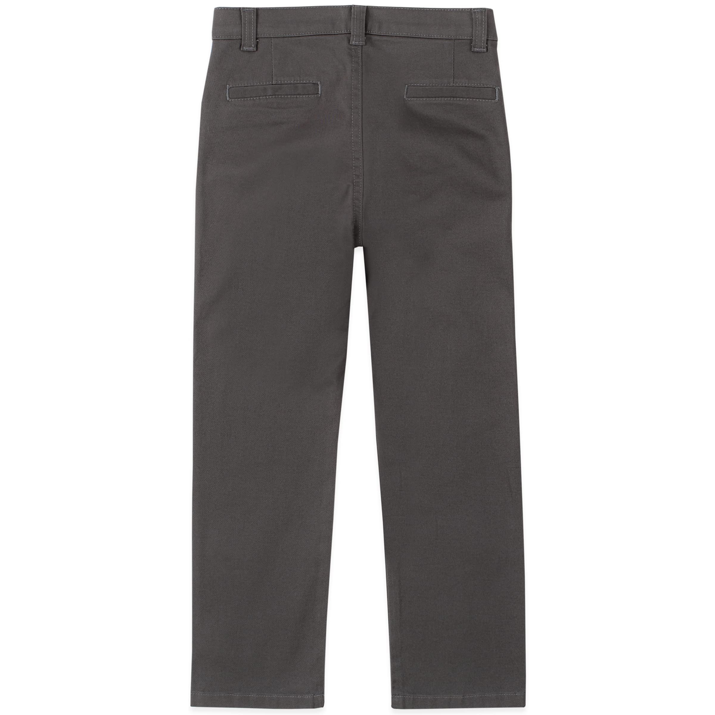 IZOD Pantalones de Uniforme Escolar de Sarga Caqui para niños, Parte Delantera Plana y Cintura cómoda
