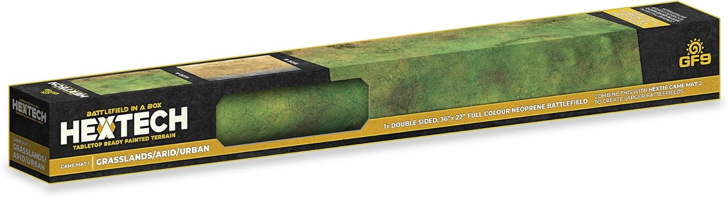 Gale Force Nine - HexTech - Gaming Mat Grasslands/Arid/Urban 36" x 22" Double Sided