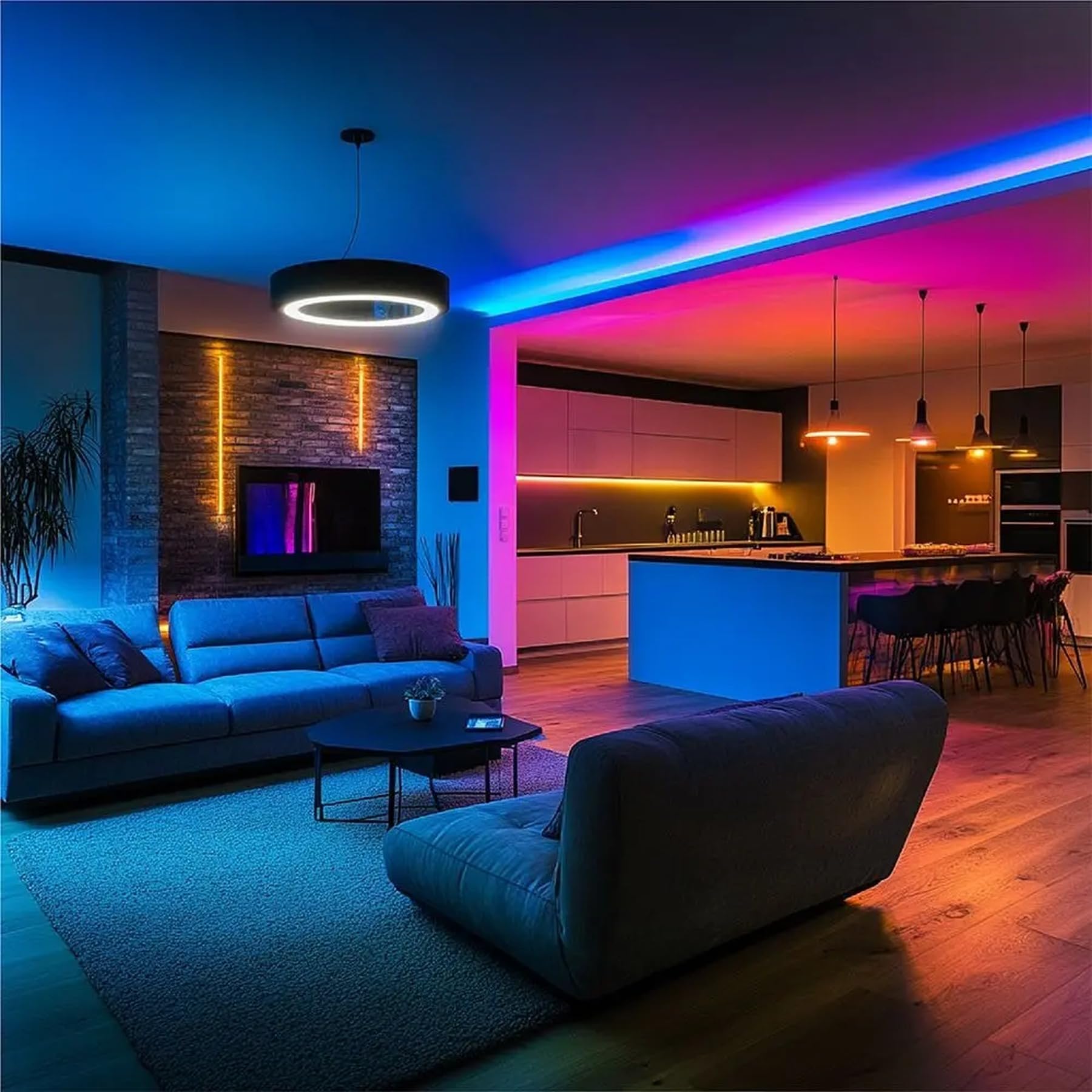 A2ZWORLD Neon Flex RGB Smart 5 metrów USB 5 V 3 W/m 30 LED/m z pilotem i aplikacją Bluetooth LotusLamp - wielokolorowe światło RGB do wnętrz