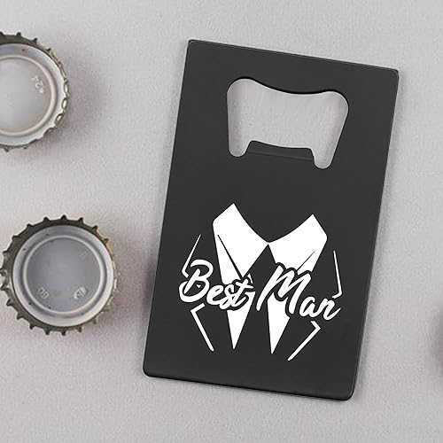 Miniatura 4 de PartyGifts&beyond 7 piezas de regalos de despedida de soltero, abrebotellas, de acero inoxidable, tamaño de tarjeta de crédito, regalos de Gromsmen,