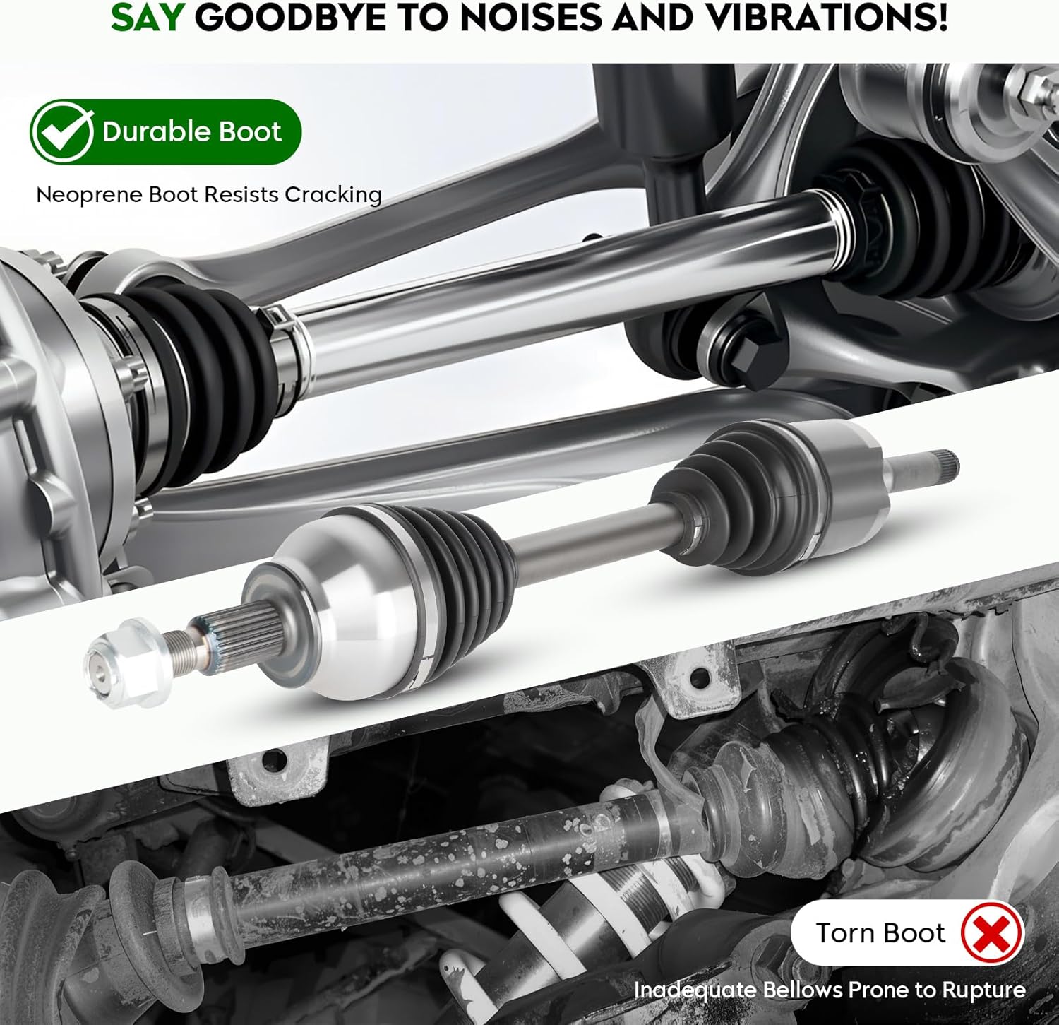 Front Left Driver Side CV Axle Shaft Assembly for Ford Escape 2.0L 2.5L (Sport Utility) 2013-2019, Escape 1.5L 2017-2019, Escape 1.6L 2013-2016 (Sport Utility), for Lincoln MKZ 2.0L (only Sedan) 2013