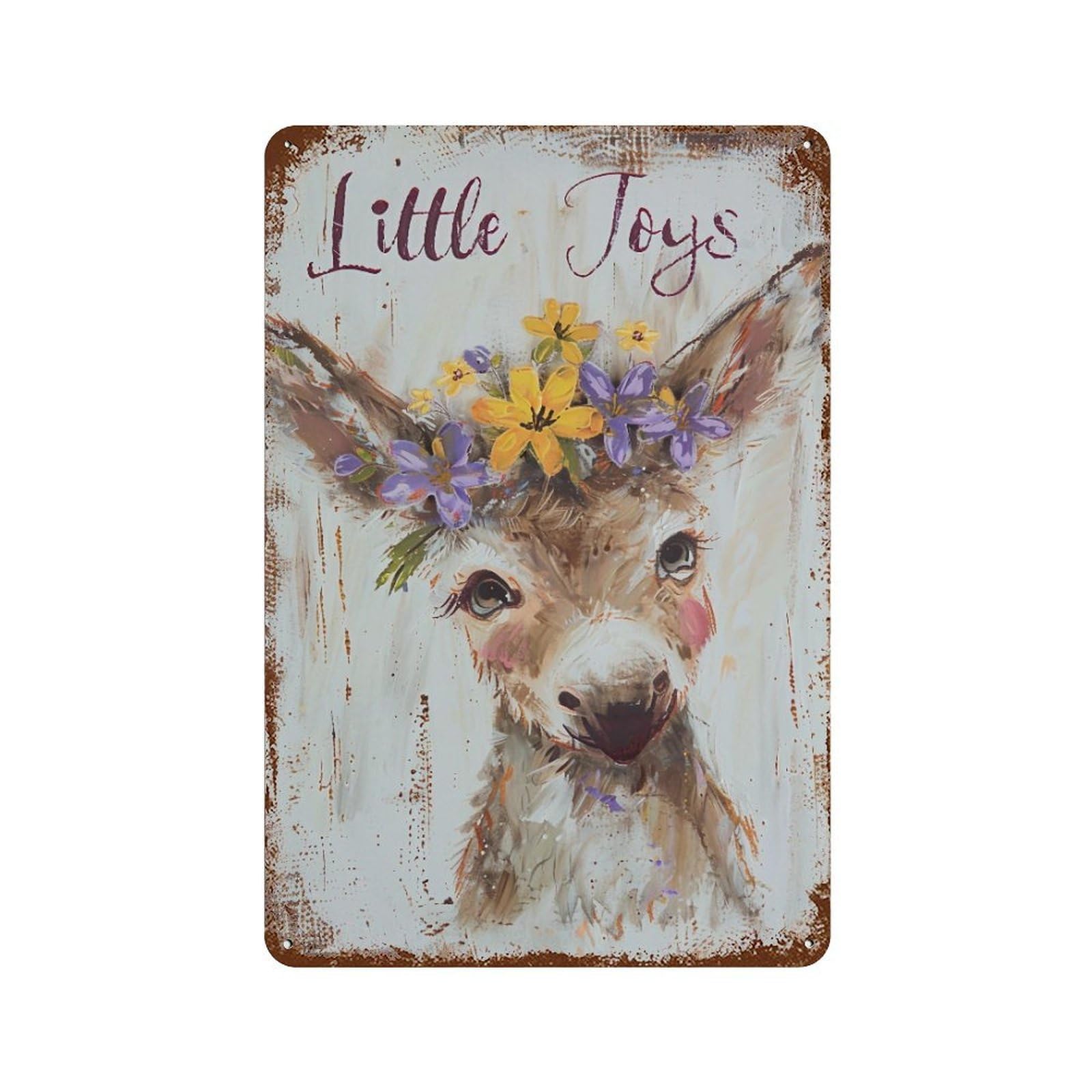 FHUYEURHRY Cute Little Deer 01 Wall Decor Retro Iron Vintage Art Metal Tin Sign Poster Modern Home Cofffee Club Art Bar Shop Decorations Style-21 30x20cm