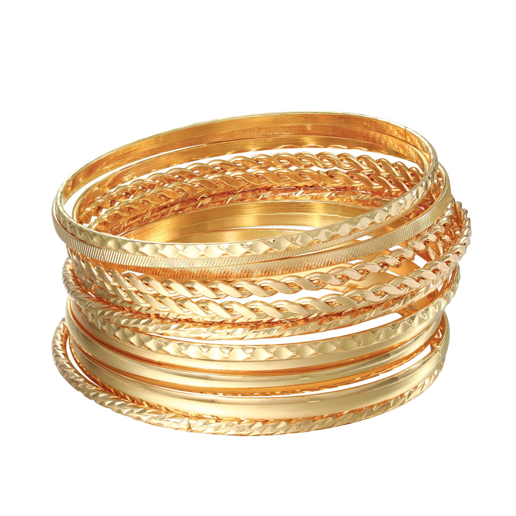 Trendy Layered Stackable Bangle for Women Minimalist Textured Boho Elegance Bracelets