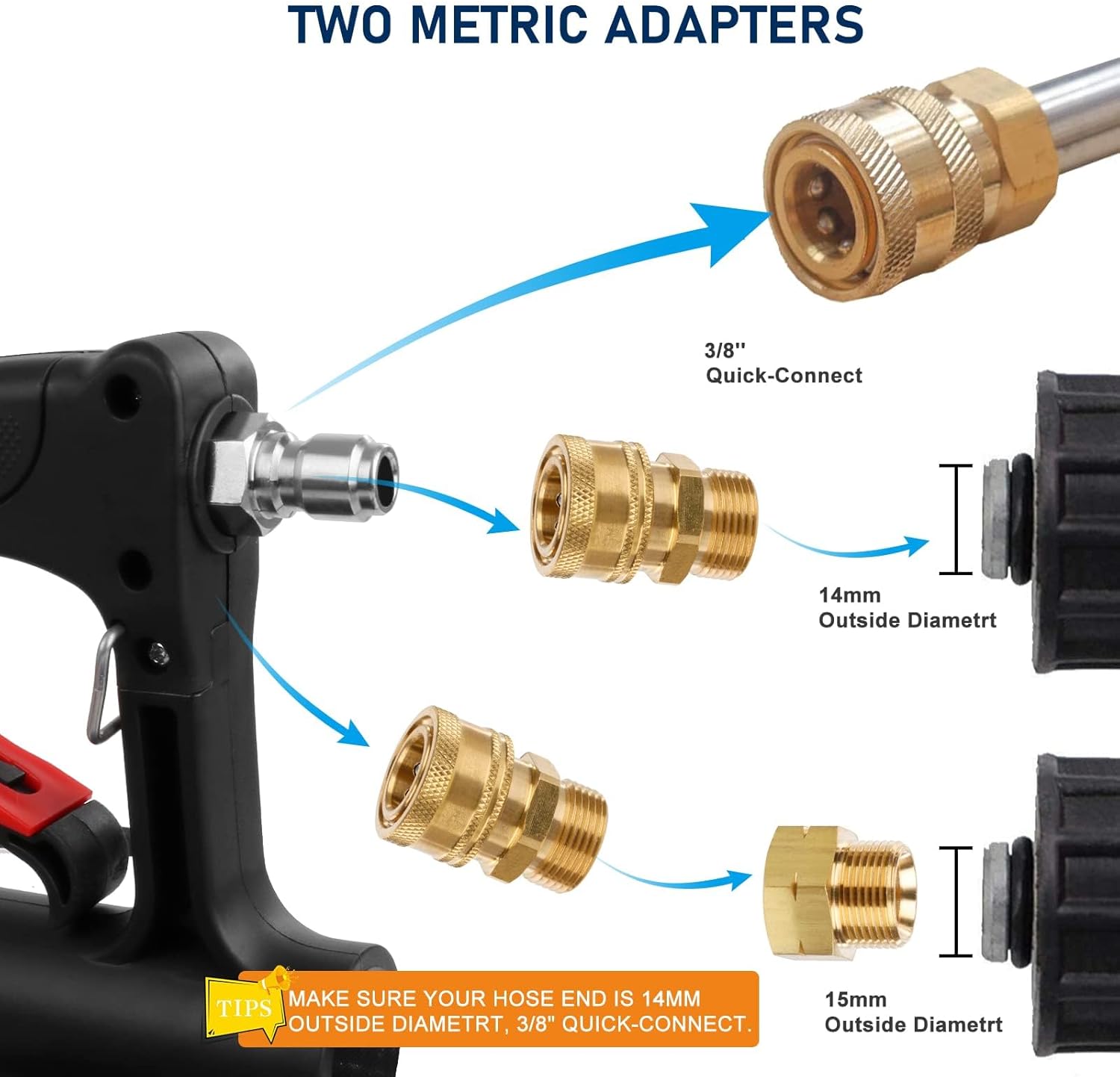 Pressure Washer Extension Wand 24 FT, Extension Pole for Pressure Washer with Gutter Extension, and 7 Spray Nozzle Tips for Roof Fence Window Washing Gutter Cleaner
