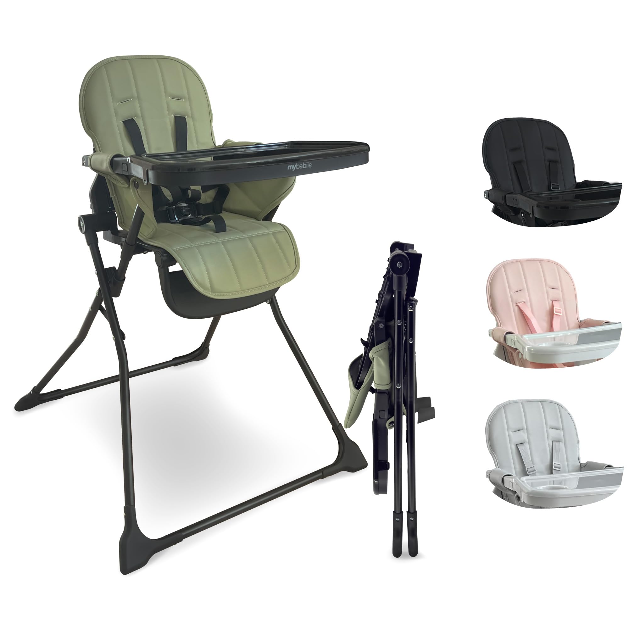 My Babiie MBHC2 Compact Folding Toddler Highchair – Sage Green