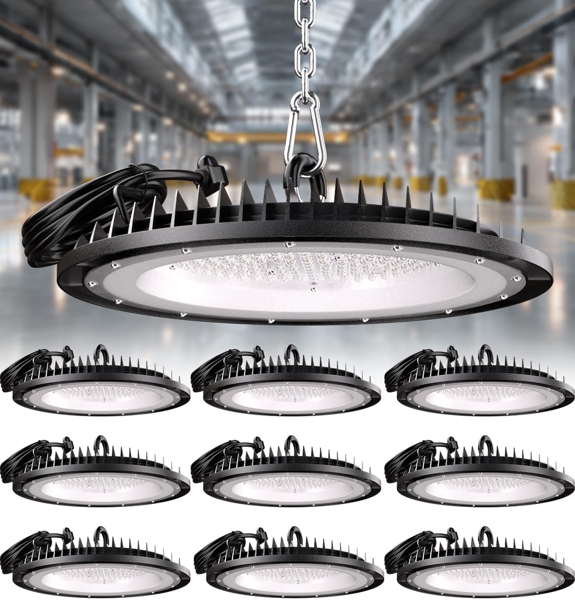 THELUX 200W UFO LED High Bay Lights Super Bright 150LM/W 5000K Led Shop Lights &Garage Lights, 120-277V Wide Voltage UFO Lights for Warehouse Workshop Factory Gym Barn (1 Pack)