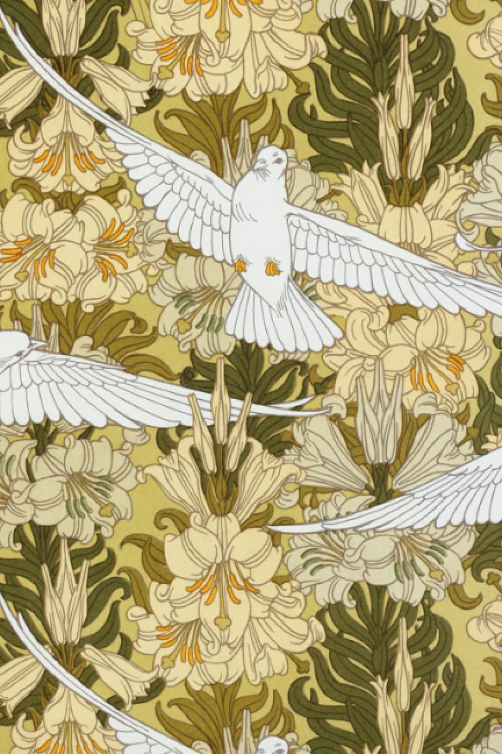 Journal With Cover Illustration by Maurice Pillard Verneuil of Doves and Lilies.