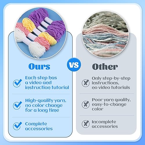 Miniatura 3 de UOOU Paquete de 2 kits de ganchillo, kit de ganchillo de pingüino para principiantes con hilo fácil, tutoriales en video paso a paso, kit completo