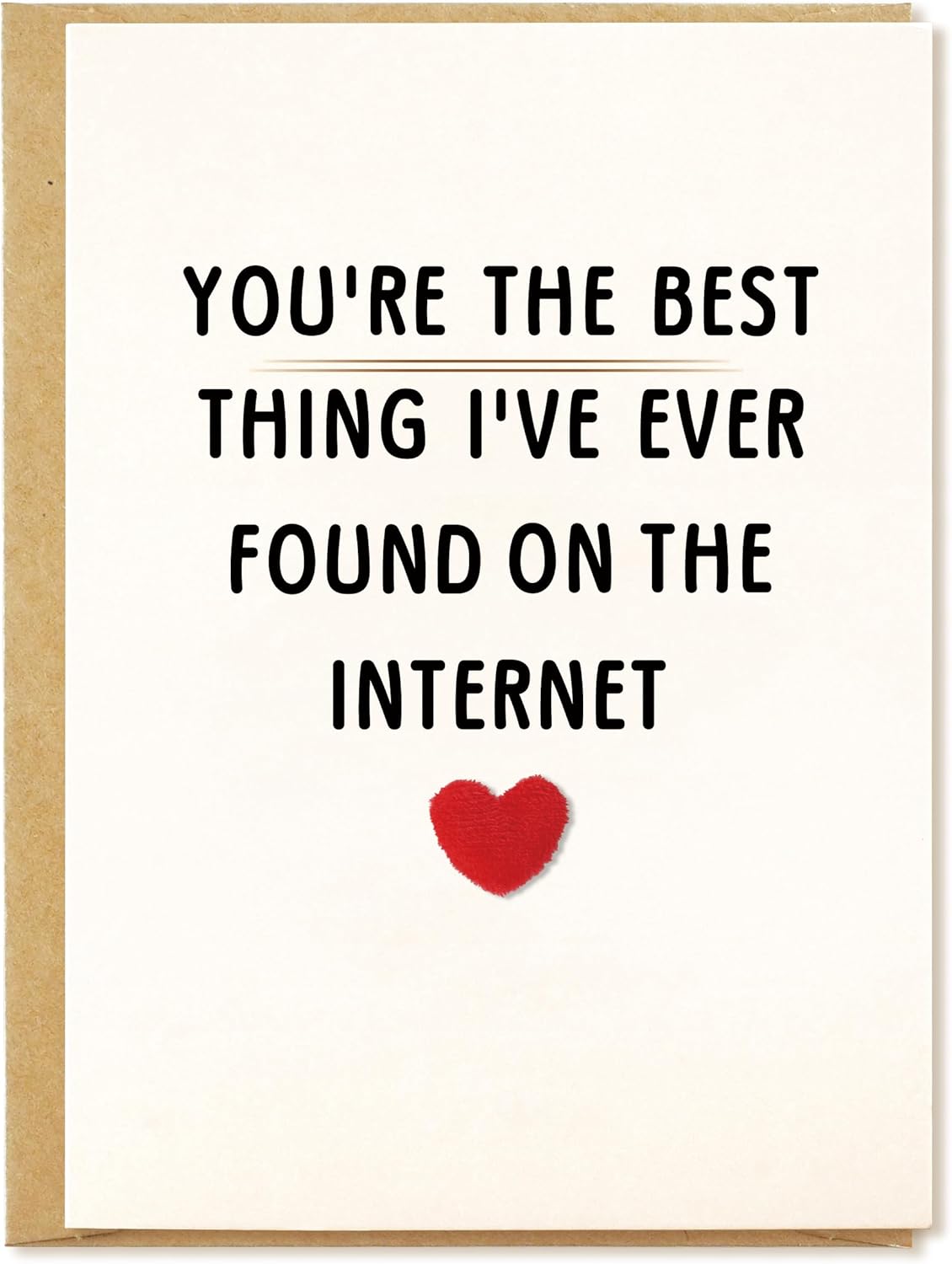 Happy Anniversary Card for Husband, Wife, Fiancé, Partner, Couple with 3D Plush Heart - Wedding Anniversary & Valentine’s Day Card Gift for Boyfriend, Girlfriend, Spouse, Him, Her, Women, Men - Best Thing On the Internet