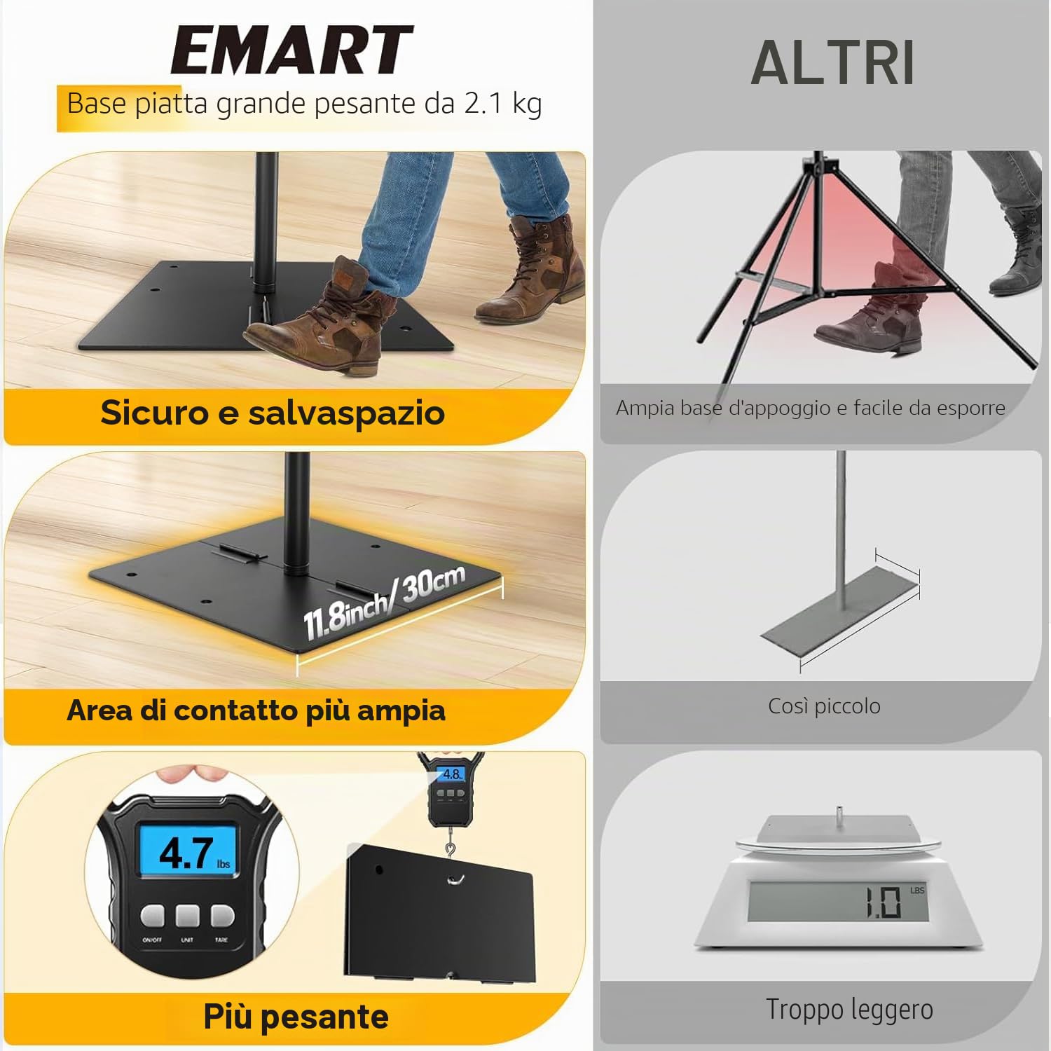 Schermo per Proiettore con Supporto 120 Pollici, EMART Schermo 16:9 HD 4K | Portatile, Interni ed Esterni, Borsa per il Trasporto,Giardino, Feste