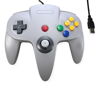 Retro N64 Style USB Wired Gamepad Controller For PC And Mac - Classic Feel!