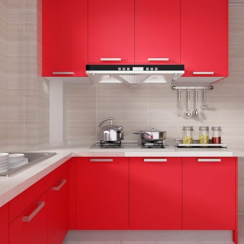 Miniatura 72 de Livelynine Papel tapiz de pared rojo de 15.8 x 394 pulgadas, papel tapiz extraíble para despegar y pegar, rollo de vinilo rojo, autoadhesivo, sin