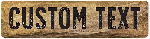 My Sign Center - Letrero personalizado, 11 colores de fuente, 13 estilos de fuente, 4 opciones de agujero, 22 tamaños, 8 x 32 pulgadas, sin óxido,