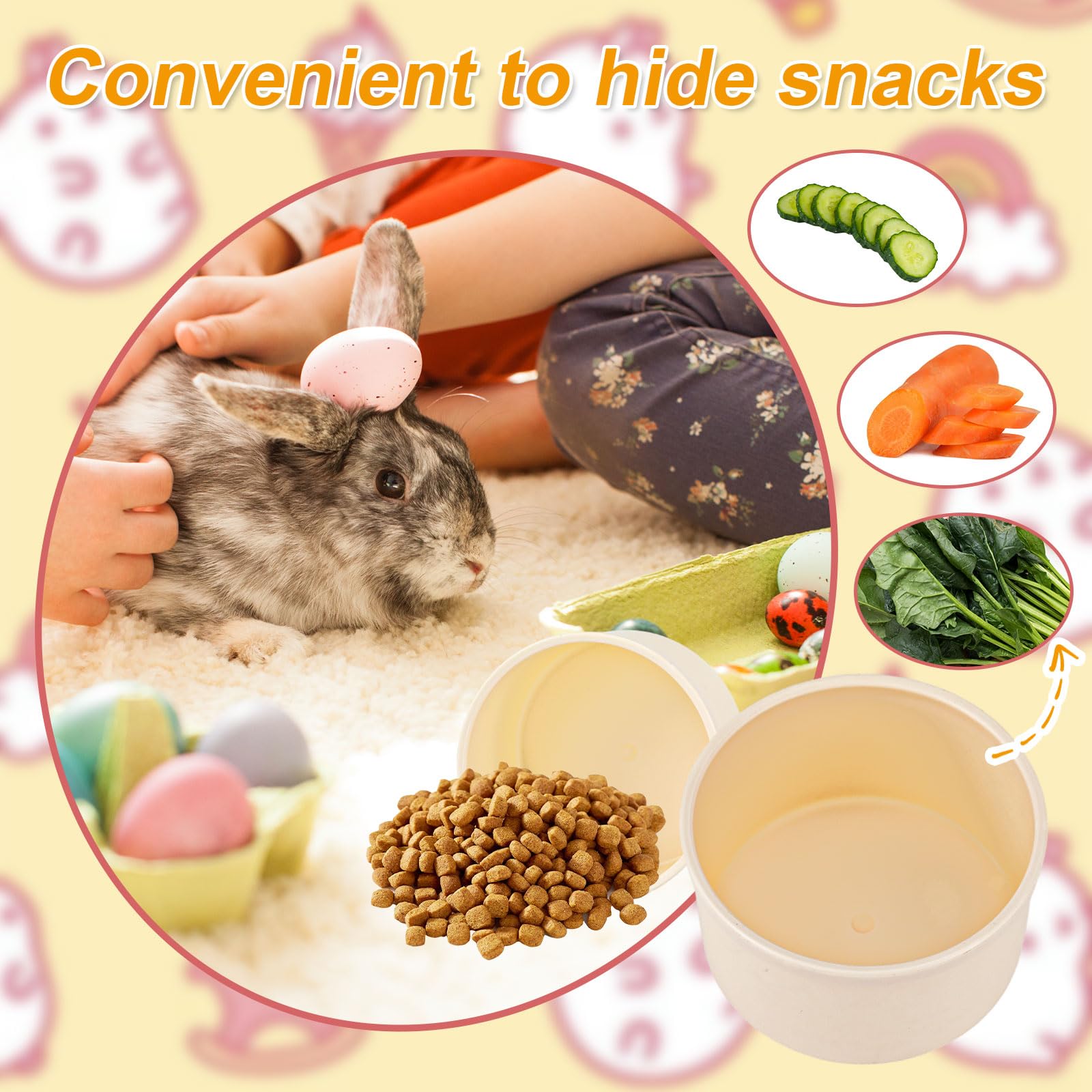 8 Tazze Impilabili Per Conigli - Giocattolo Per Animali Con Nascondiglio Cibo - Foto 7