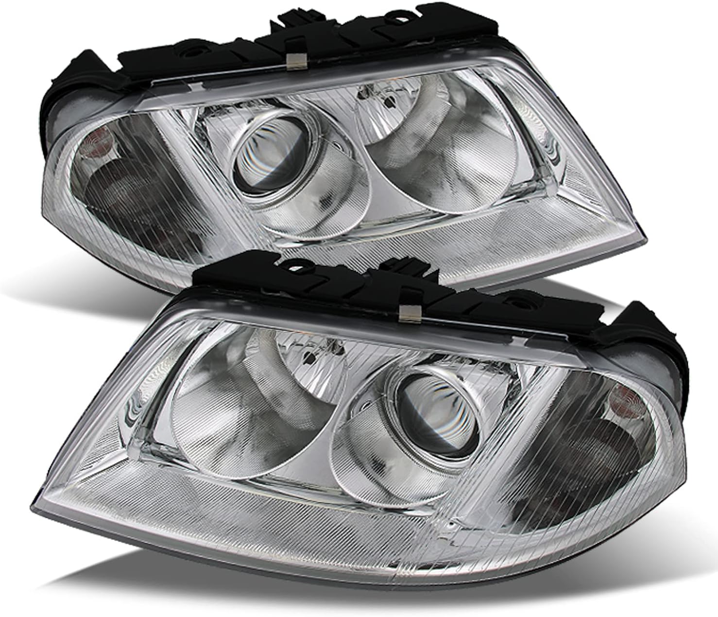 AKKON - For VW Passat Chrome Housing Projector Headlights Halogen Type Driver/Passenger Lamps