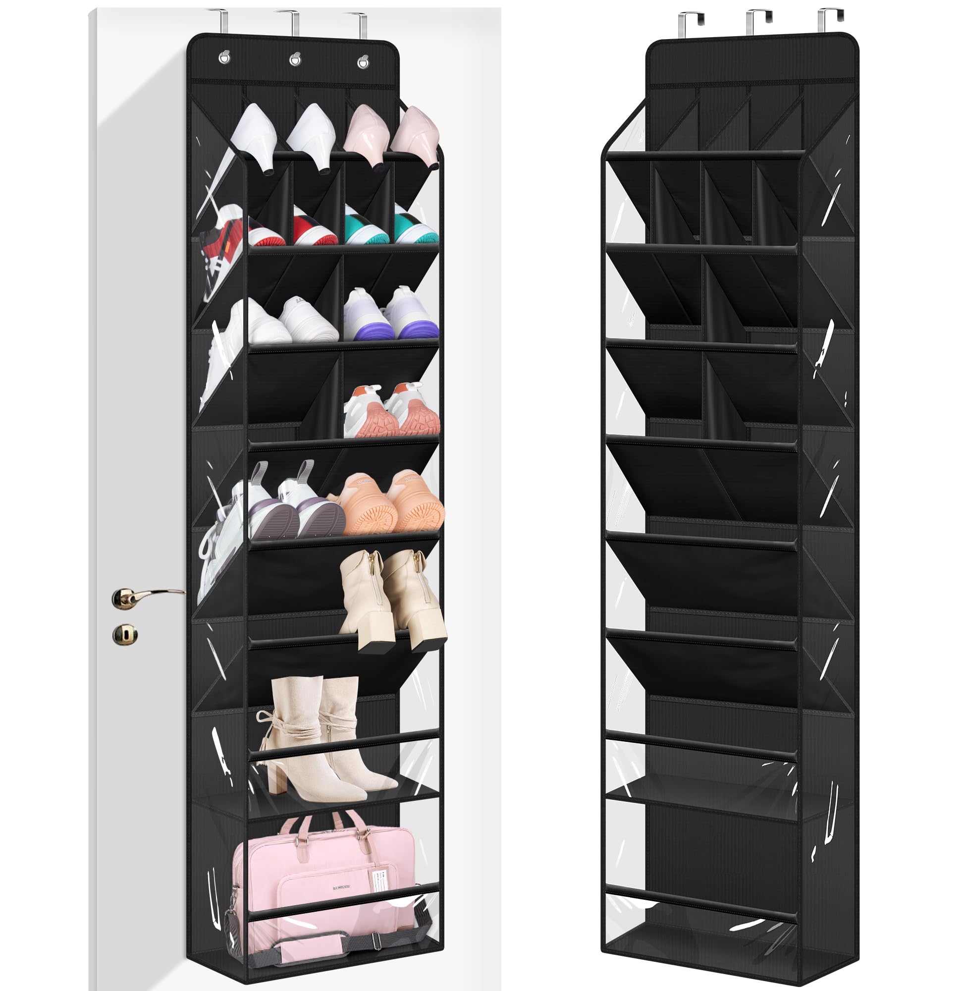 MISSLO Clear Over The Door Shoe Organizer